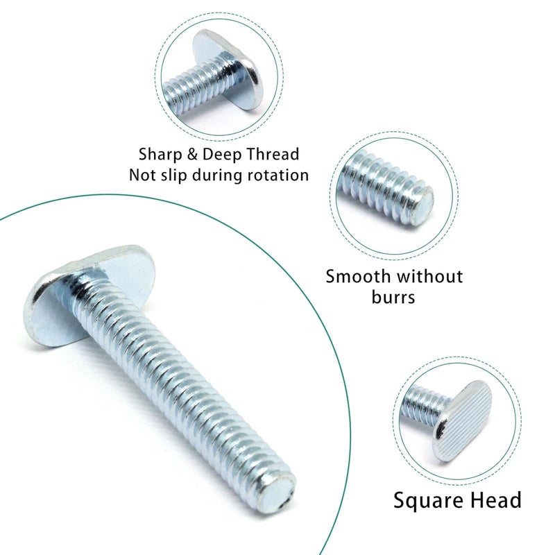 BUXIMN 22pcs 1/4"-20 T Track Bolts for T Track, 1-1/2" Length Universal T-Slot Bolts, T-Thread Bolt for Woodworking - Image 3